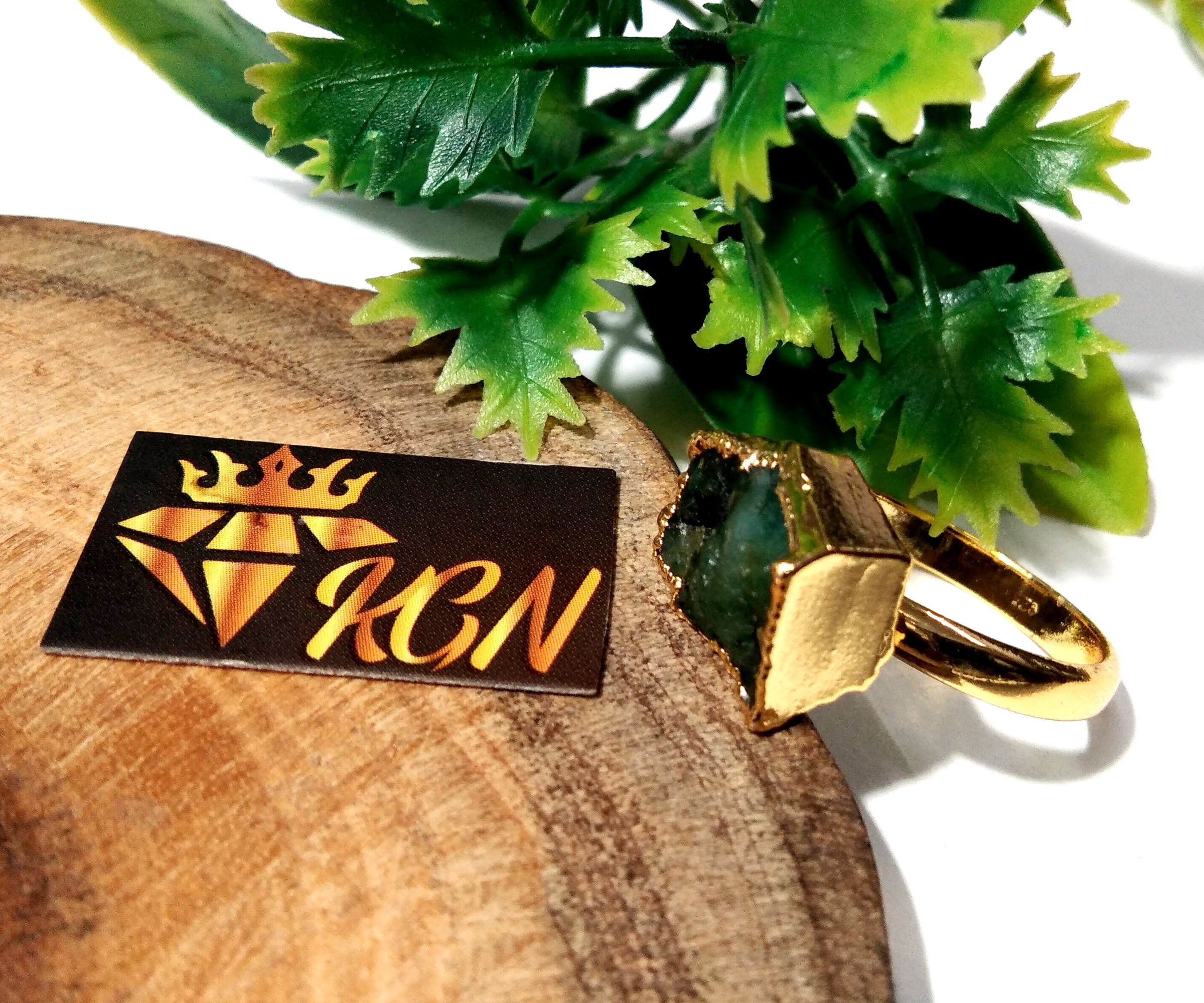 Natural Emerald Raw Gemstone Ring, Solid 925 Sterling Silver With Gold Plated Ring, Emerald Stone Size 15x10 mm Handmade Gift Statement Ring